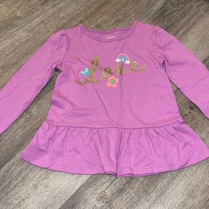 Carter’s long sleeve peplum shirt 4T